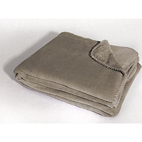 Louna jeté de fauteuil polyester taupe 125 x 15...