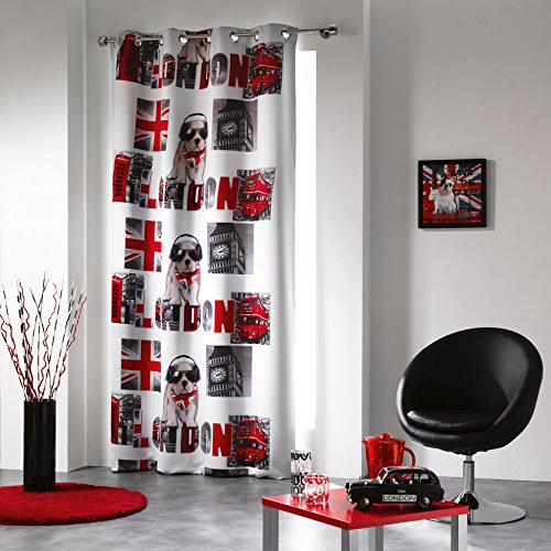 Rideau à oeillet occultant imprimée london boy ...