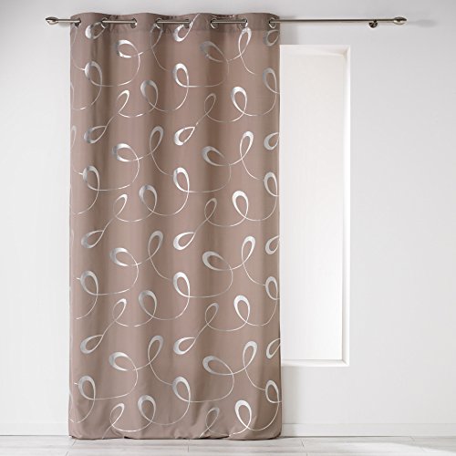1605387 rideau à œillets polyester taupe 140 x ...