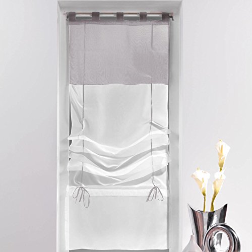 Store forme droite voile polyester blanc/gris 1...