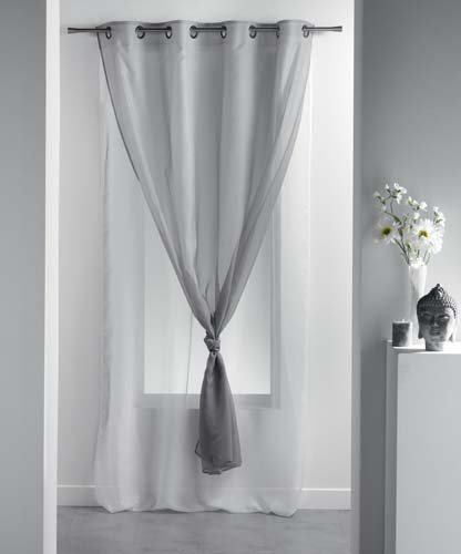 New panneau à oeillets voile double - gris/blanc