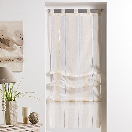 Hélios store forme droite tissé naturel polyest...