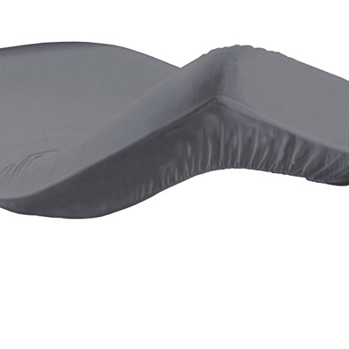 Drap housse uni coton gris souris 140 x 190 cm