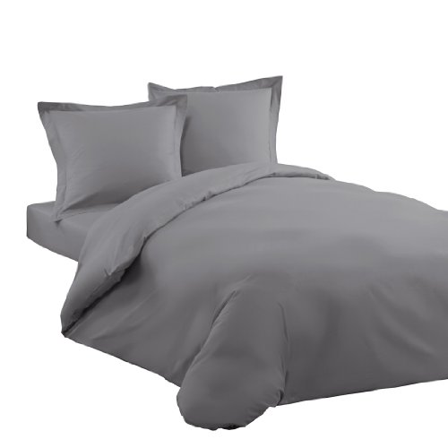 Housse de couette - uni - gris souris - 220 x 2...