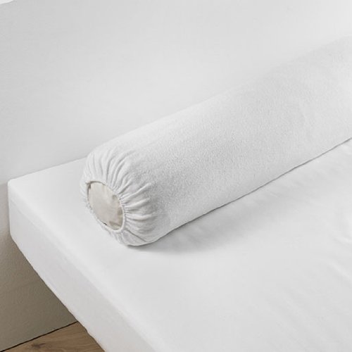 Protège traversin molleton uni coton blanc 45 x...