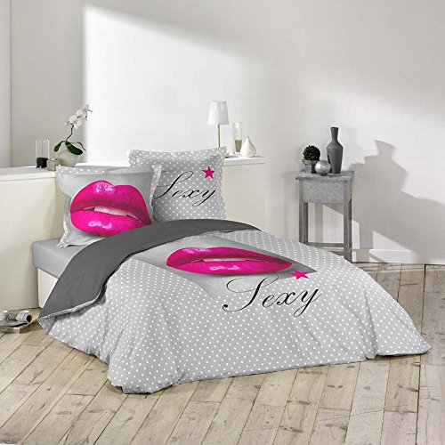 Parure de lit 2 personnes - housse de couette 2...