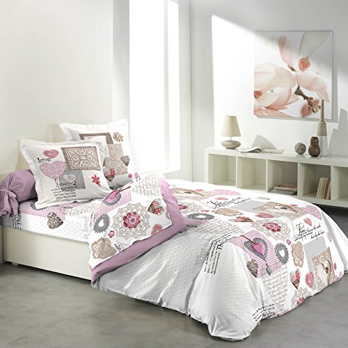 Drap plat 240 x 300 cm + drap housse 140 x 190 ...