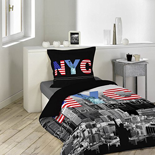 Parure 2 pièces imprimé black new york coton 14...