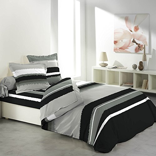 Drap plat + drap housse pour 2 personnes imprim...