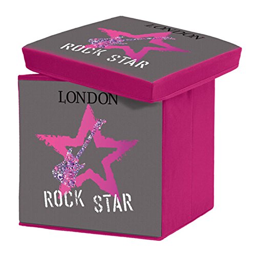 Ligne Décor Pouf de Rangement Pliable MDF/Polye...