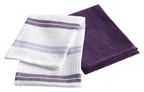 Set de 2 torchons cave à vin coton violet 50 x ...