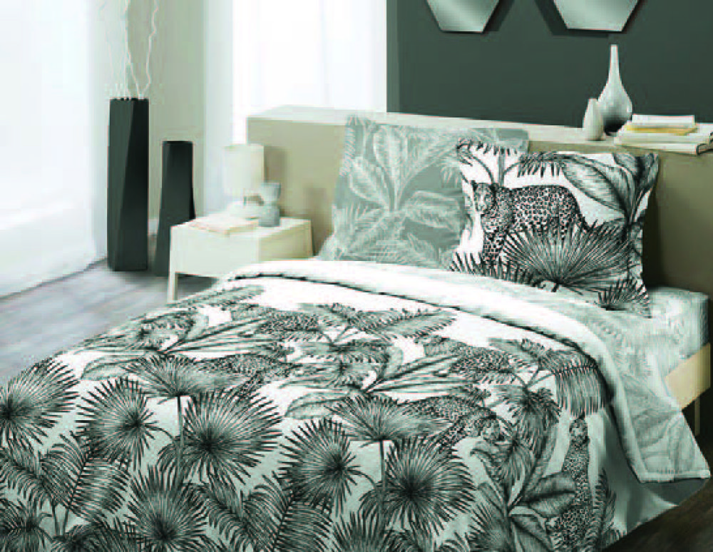 PARURE HOUSSE DE COUETTE 240 X 220 CM + DRAP PLAT 240 X 300 CM + DRAP HOUSSE 140 X 190 CM + 2 TAIES D'OREILLER 63 X 63 CM “LIGNE DECOR” 3574387512083 LIGNEDECOR