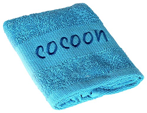 Serviette de invite brode cocoon turquoise coto...