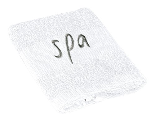 Serviette de invite brode spa coton blanc 30 x ...