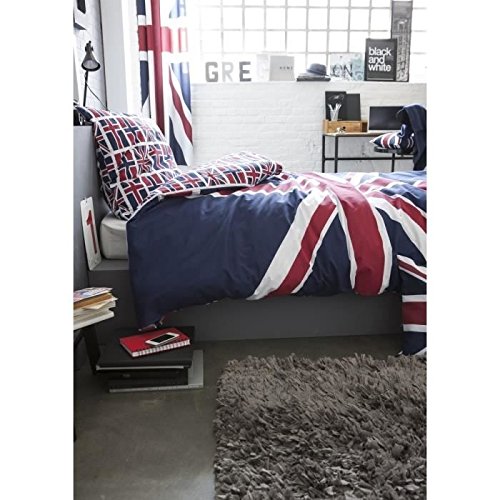 London Parure de lit 1 personne housse de couette 100% coton Londres London Union Jack code EAN 3574640154241 