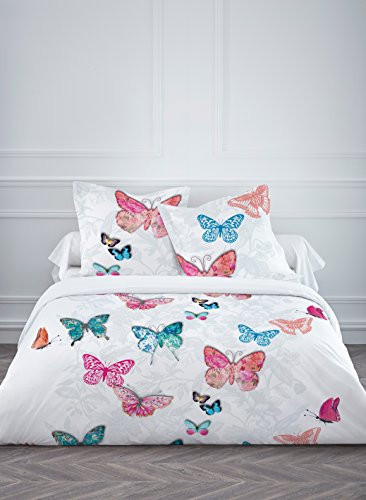 Today 015765 BUTTERFLY Parure de lit avec Houss...