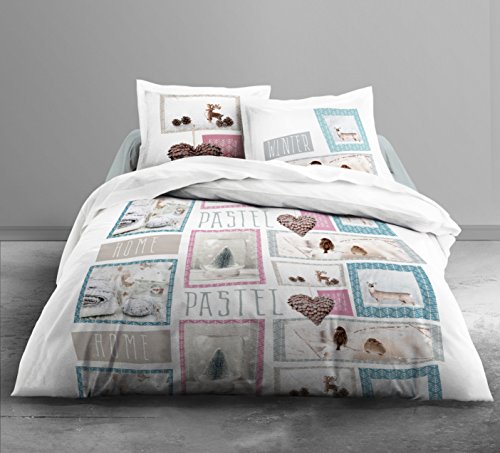 Today 015952 HOME PASTEL Parure de lit avec Hou...