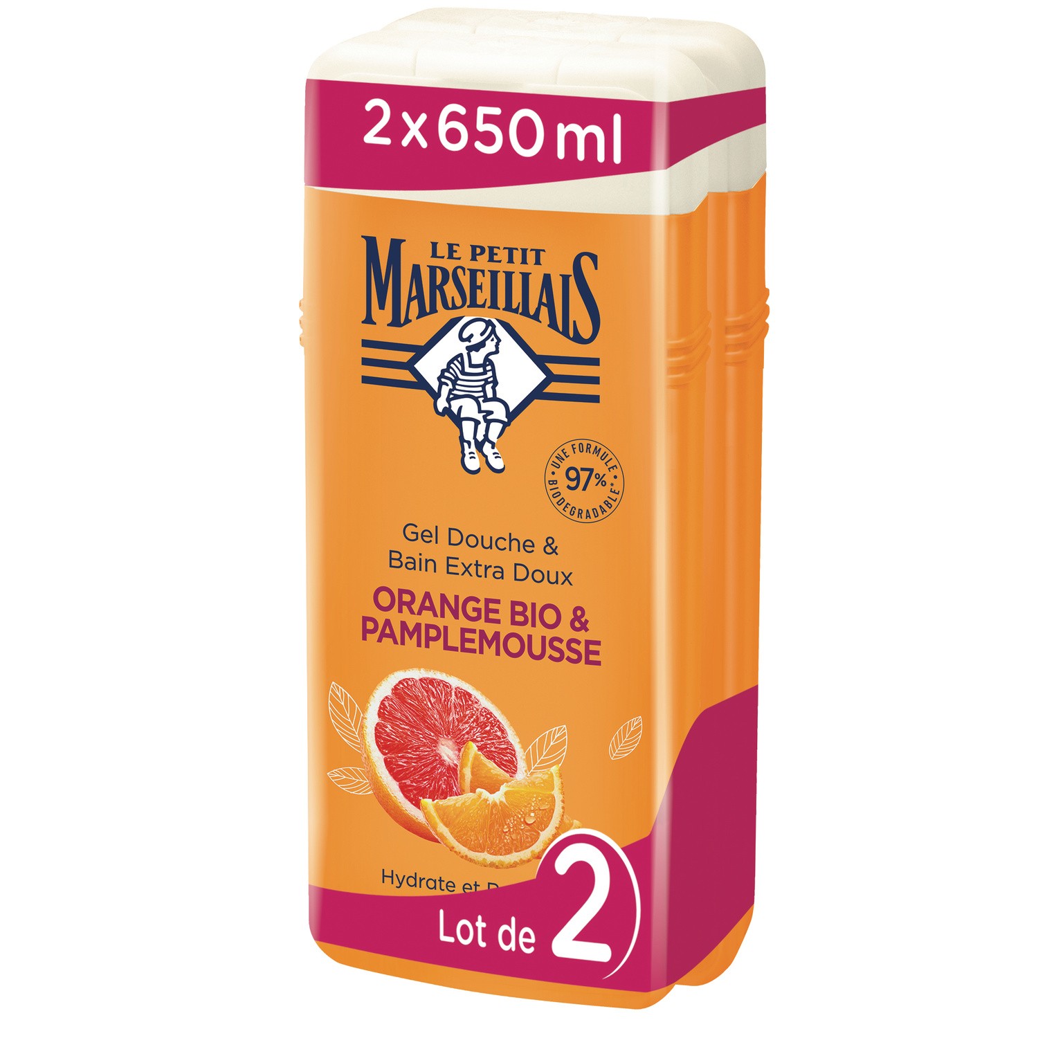 Gel douche orange et pamplemousse LE PETIT MARS...
