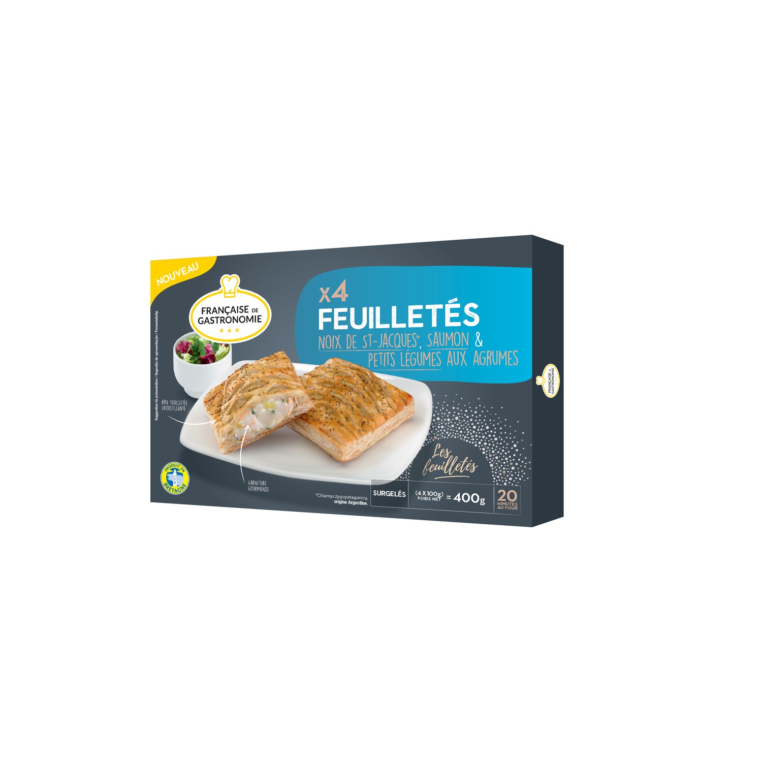 FDG Feuilleté saint jacques saumon et petits légumes FRANCAISE DE GASTRONOMIE code EAN 3576280233461 