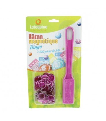 Bâton magnétique + 100 pions - LOTO / BINGO (vi...