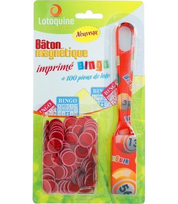 Bâton Magnétique Multicolore BINGO + 100 pions ...