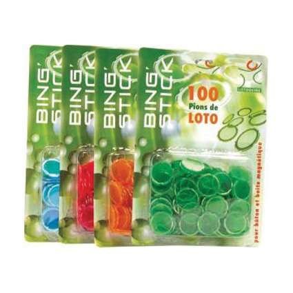 100 pions magnétiques - jetons de loto/loterie