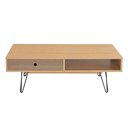 COLETTE Table basse 110x55 cm - Décor chene et ...