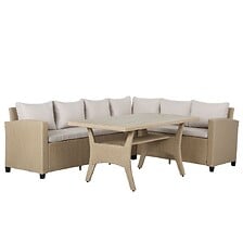 BEAU RIVAGE BEAU RIVAGE Salon de jardin BELLWOOD en résine tressée 5 places coussins  ... code EAN 3584179070844 