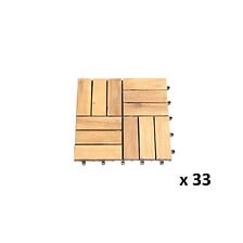 BEAU RIVAGE Lot de 33 dalles bois d'acacia 30x3...