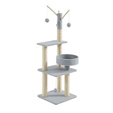 Arbre à chat LYSSA tissu bouclette gris clair