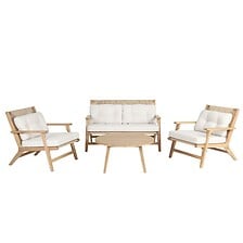 BEAU RIVAGE BEAU RIVAGE Salon de jardin BONAO 4 places en bois d'acacia FSC blanchi e ... code EAN 3584179086845 