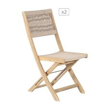 BEAU RIVAGE BEAU RIVAGE Lot de 2 chaises AMILA en bois d'acacia blanchi FSC et corde  ... code EAN 3584179086890 
