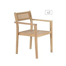 BEAU RIVAGE BEAU RIVAGE Lot de 2 fauteuils de jardin NORA en bois d'acacia FSC blanch ... code EAN 3584179087996 