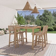BEAU RIVAGE BEAU RIVAGE Ensemble table et 4 chaises KUTA semi-hautes en bois d'acacia ... code EAN 3584179090941 