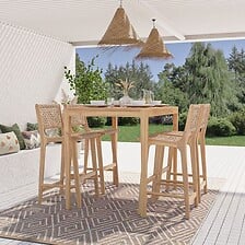 BEAU RIVAGE BEAU RIVAGE Ensemble table et 4 chaises KUTA hautes en bois d'acacia FSC  ... code EAN 3584179090958 