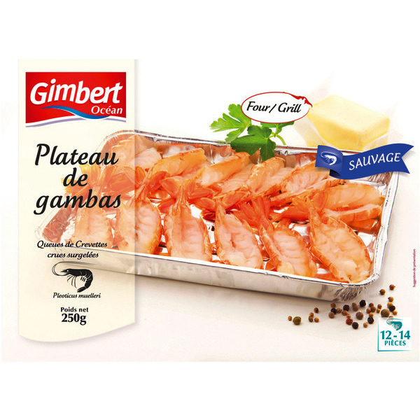 Plateau de gambas surgelé