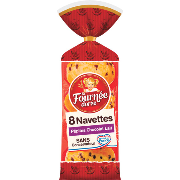 8 NAVETTES AUX PÉPITES CHOCOLAT
