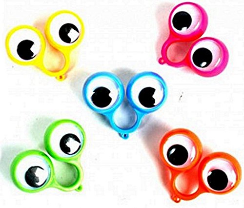 2 BAGUE GROS YEUX MOBILES JOUET KERMESSE