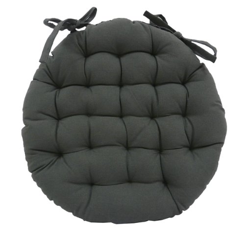 La Maison d'Ursule Galette de chaise ronde unie - gris 3589721016912 (3589721016912)