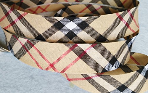 Ruban Biais 20 mm Motif Ecossais 1 Mètre