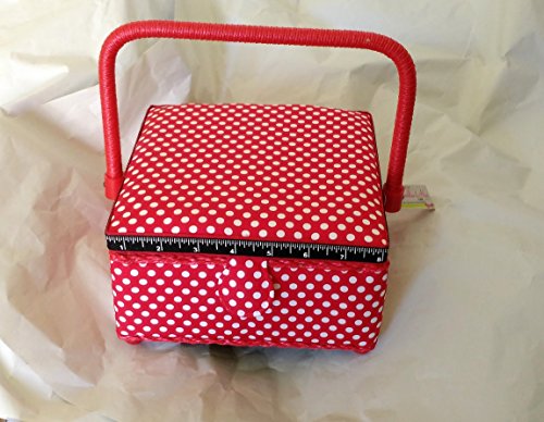 Très Belle Boite à Couture A Pois Fond Rouge Mo...