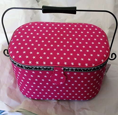 Très Belle Boite à Couture Etoiles Fond Rose