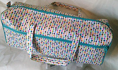 Très Beau Sac à Tricot Polochon A Pois Fond Blanc