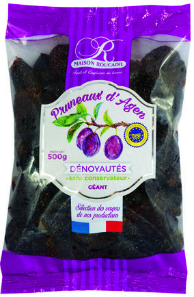  PRUNEAUX D’AGEN DÉNOYAUTÉS GÉANTS I.G.P.(5) “MAISON ROUCADIL” code EAN 3595120000957 