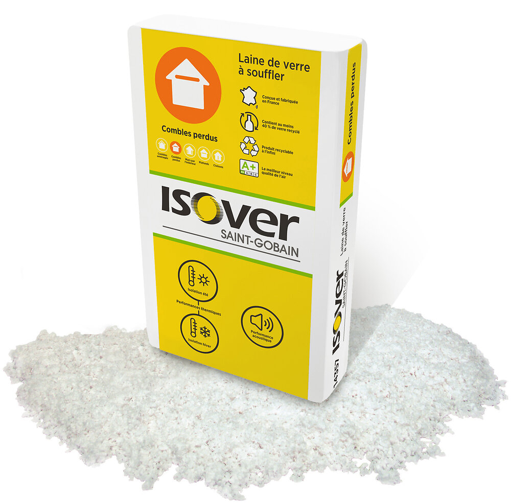 ISOVER Laine de verre à souffler Techwool - 17,3kg - 4,6m2 code EAN 3596265242578 
