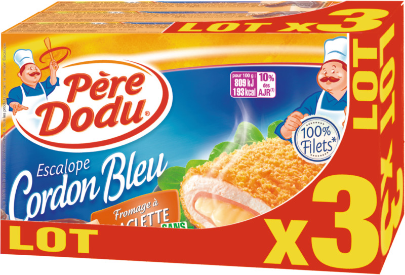 ESCALOPE CORDON BLEU DE FROMAGE RACLETTE Père dodu