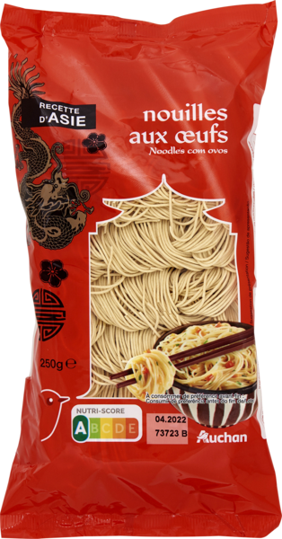 AUCHAN Auchan Nouilles Aux Oeufs 250G  code EAN 3596710022694 