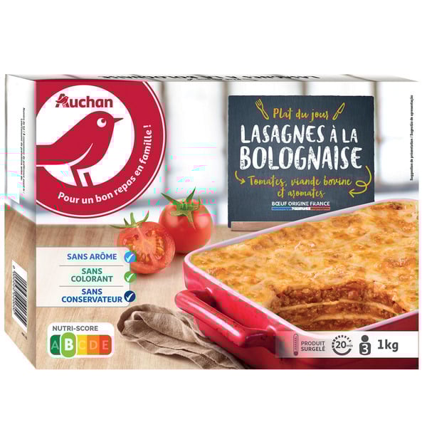  Lasagnes Bolognaise Surgelées Auchan code EAN 3596710034307 