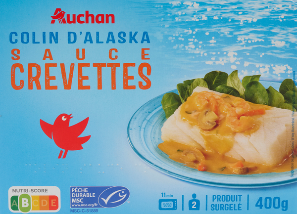  Colin D'alaska Sauce Crevettes Surgelé Auchan code EAN 3596710092031 