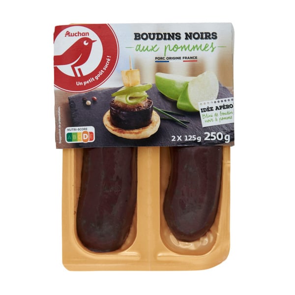  Boudins Noirs Aux Pommes Auchan code EAN 3596710170463 